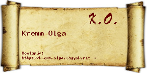 Kremm Olga névjegykártya