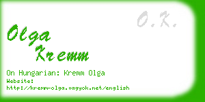 olga kremm business card